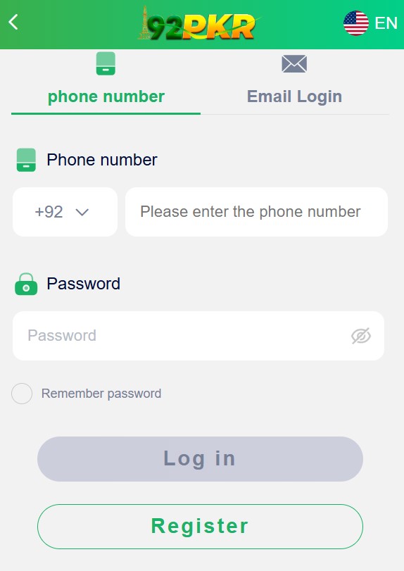 92 PKR game login